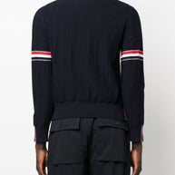 Thom Browne RWB Stripe Wool Sweater In Blue