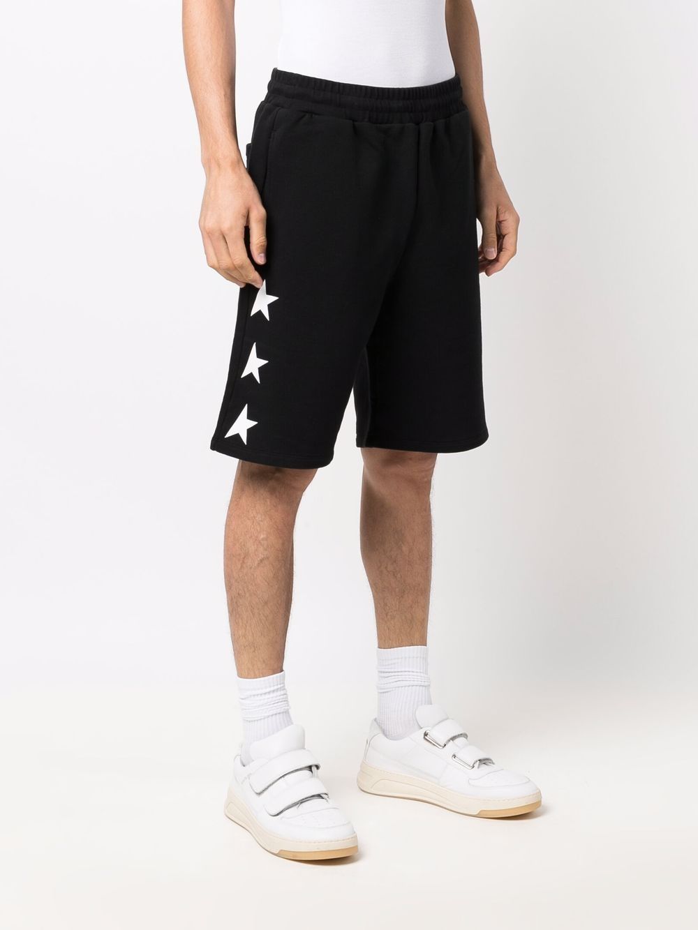 Golden Goose Cotton Star Print Shorts Black