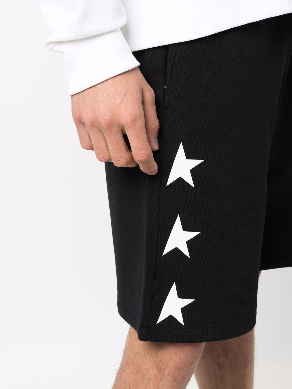 Golden Goose Cotton Star Print Shorts Black