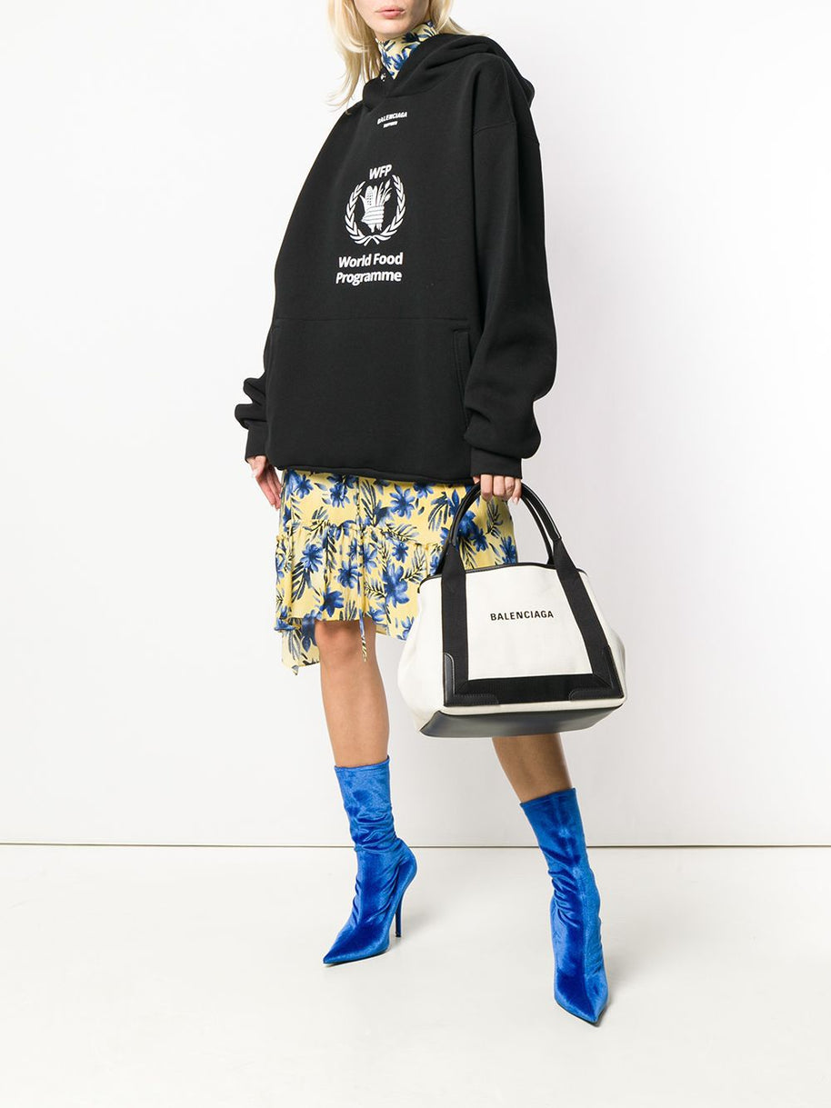 Balenciaga Cabas Canvas Tote With Removable Pouch