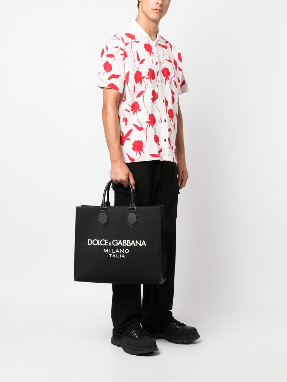 Dolce & Gabbana Nylon Logo Tote Bag Black