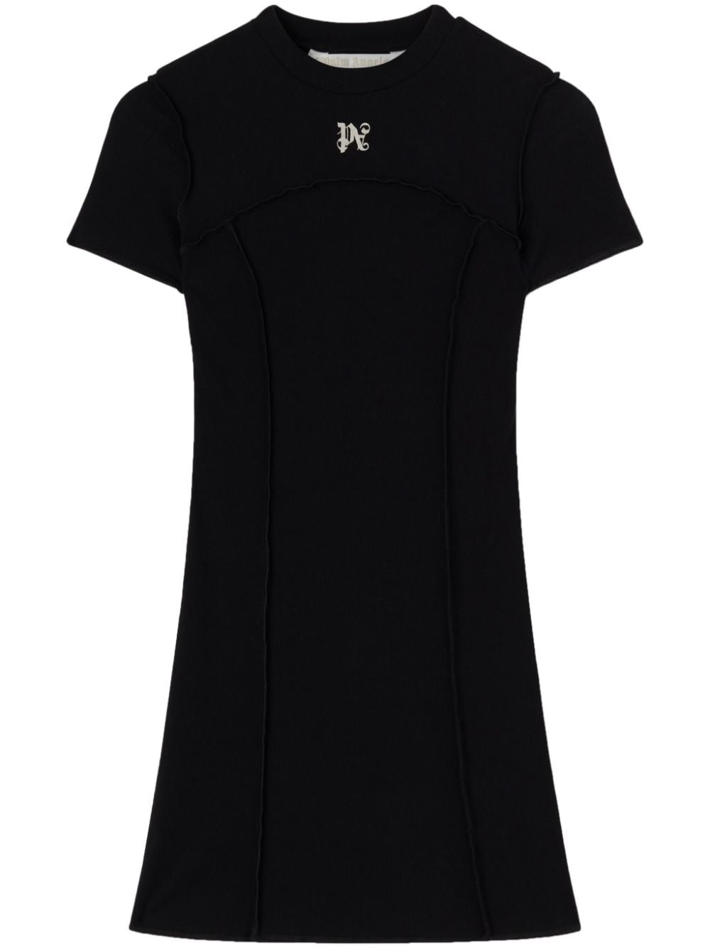 Palm Angels Black Open Back Mini Dress