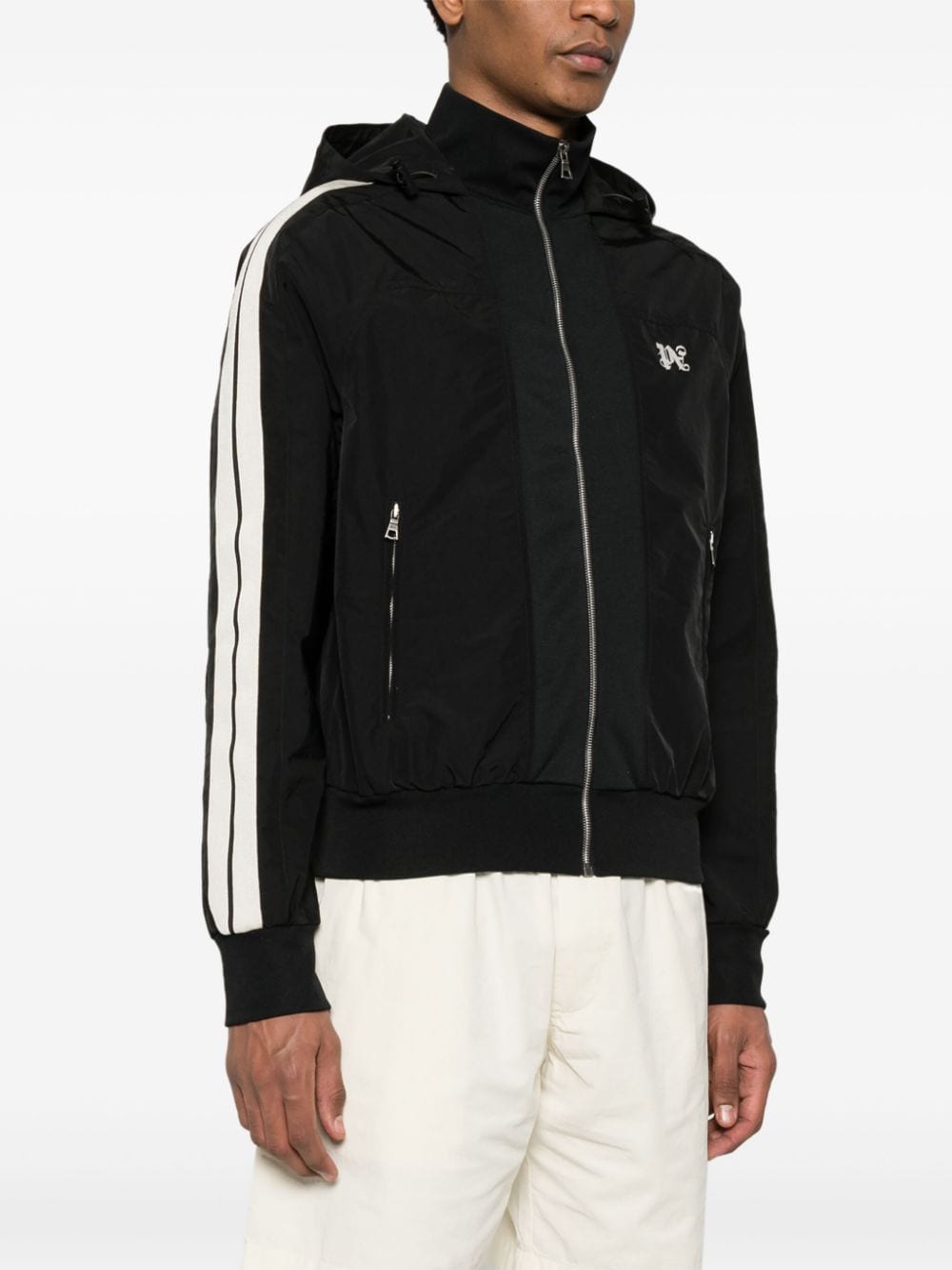 Palm Angels Contrast Band Track Jacket Black