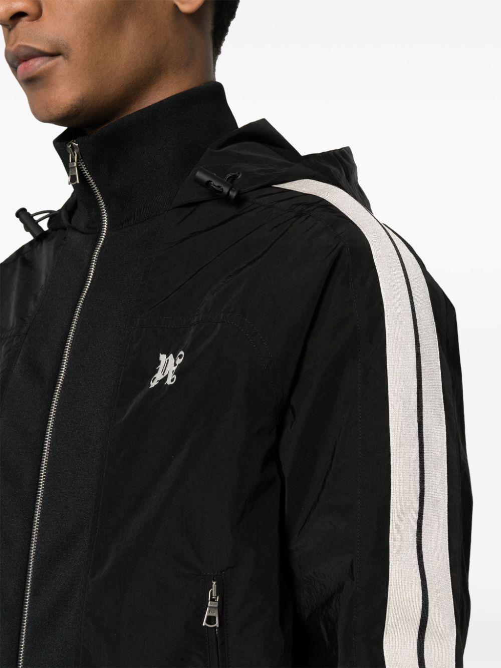 Palm Angels Contrast Band Track Jacket Black