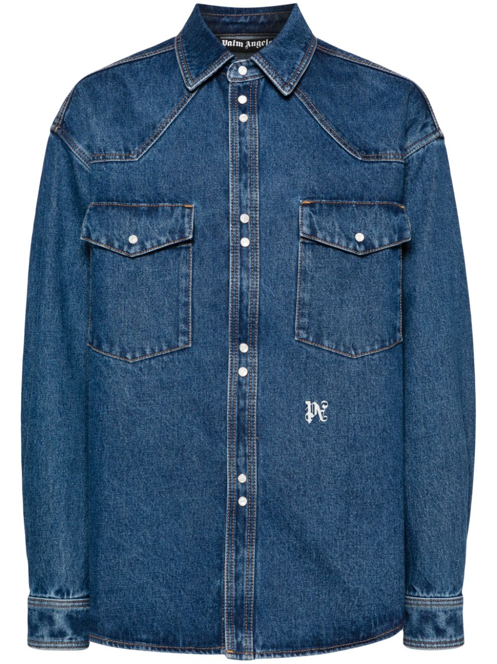 Palm Angels Denim Shirt Blue