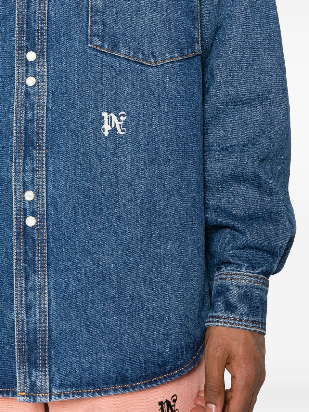 Palm Angels Denim Shirt Blue