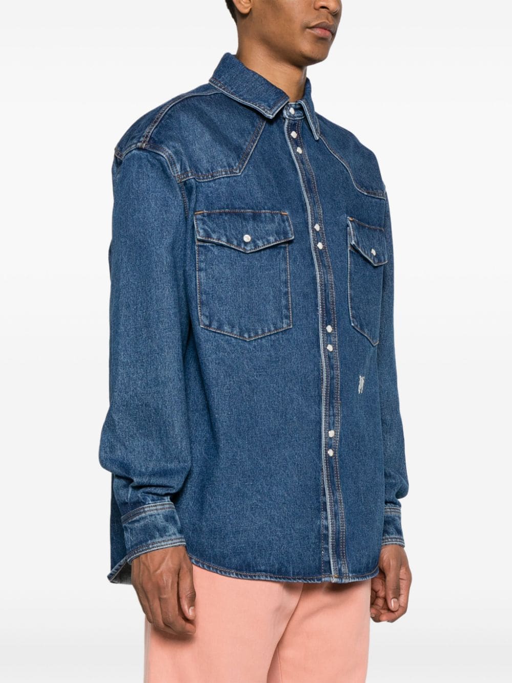 Palm Angels Denim Shirt Blue