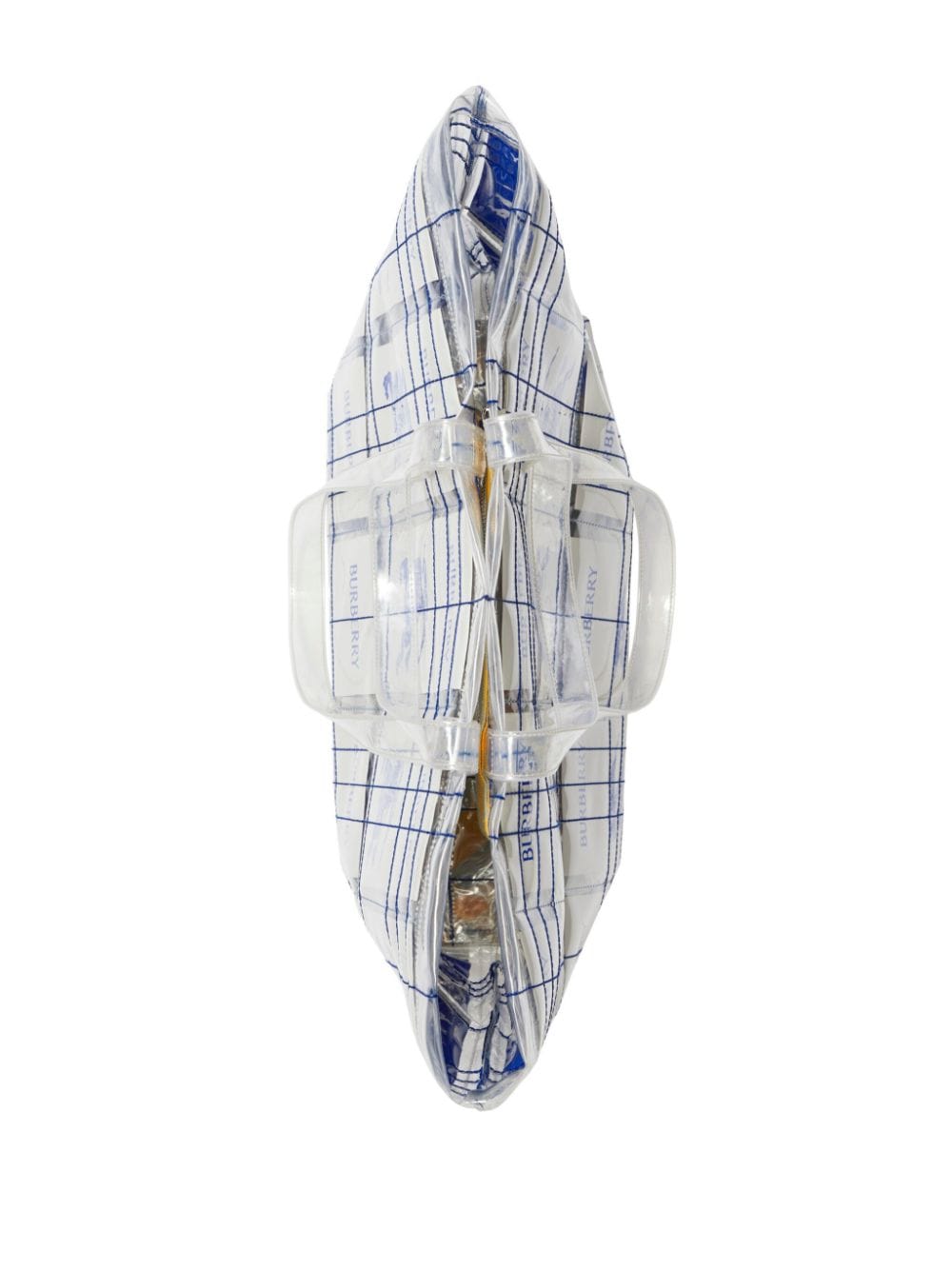 Burberry EKD Logo Transparent Tote Bag In Blue