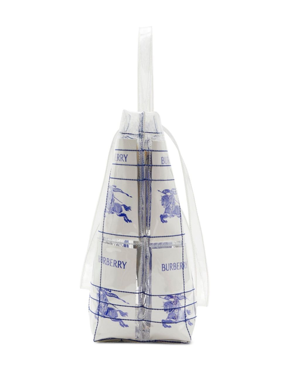 Burberry EKD Logo Transparent Tote Bag In Blue