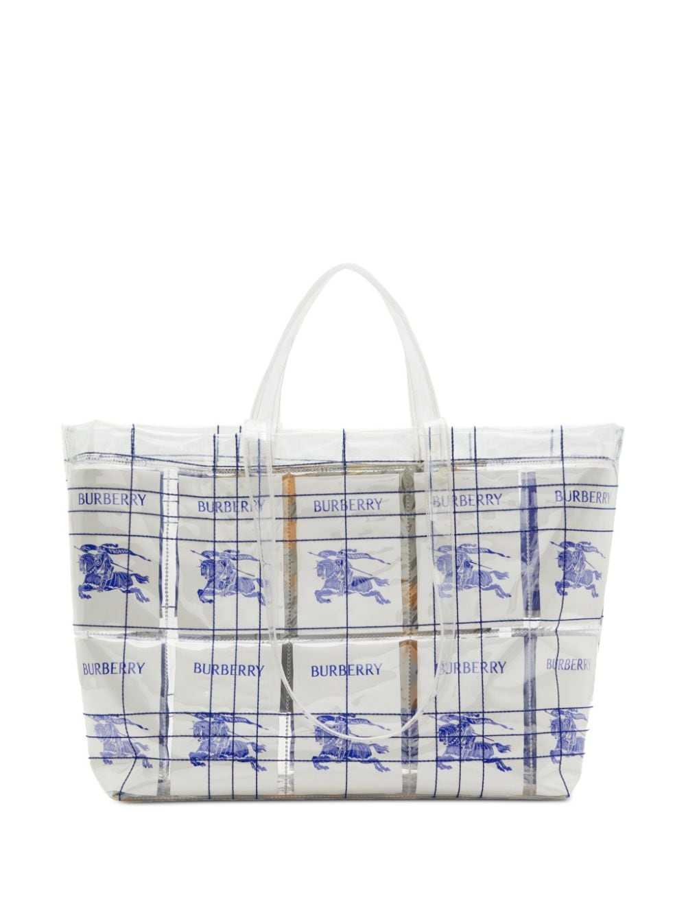 Burberry EKD Logo Transparent Tote Bag In Blue