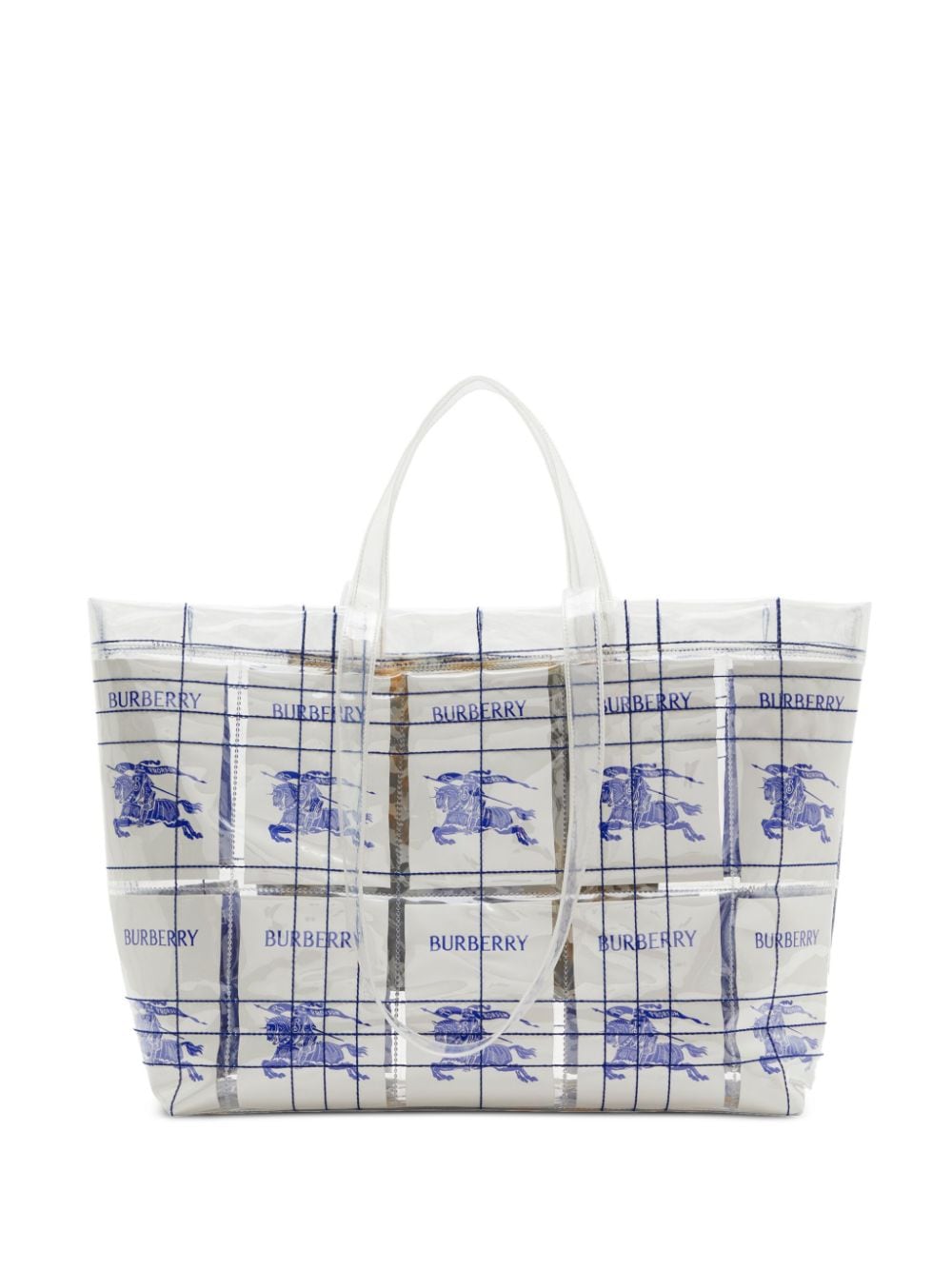 Burberry EKD Logo Transparent Tote Bag In Blue