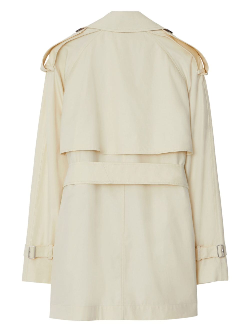 Burberry Double Breasted Belted Trench Coat In White