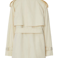 Burberry Double Breasted Belted Trench Coat In White