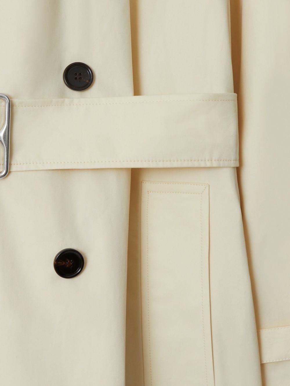 Burberry Double Breasted Belted Trench Coat In White