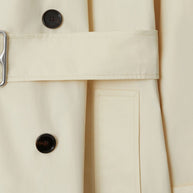 Burberry Double Breasted Belted Trench Coat In White