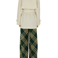 Burberry Double Breasted Belted Trench Coat In White