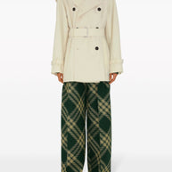 Burberry Double Breasted Belted Trench Coat In White