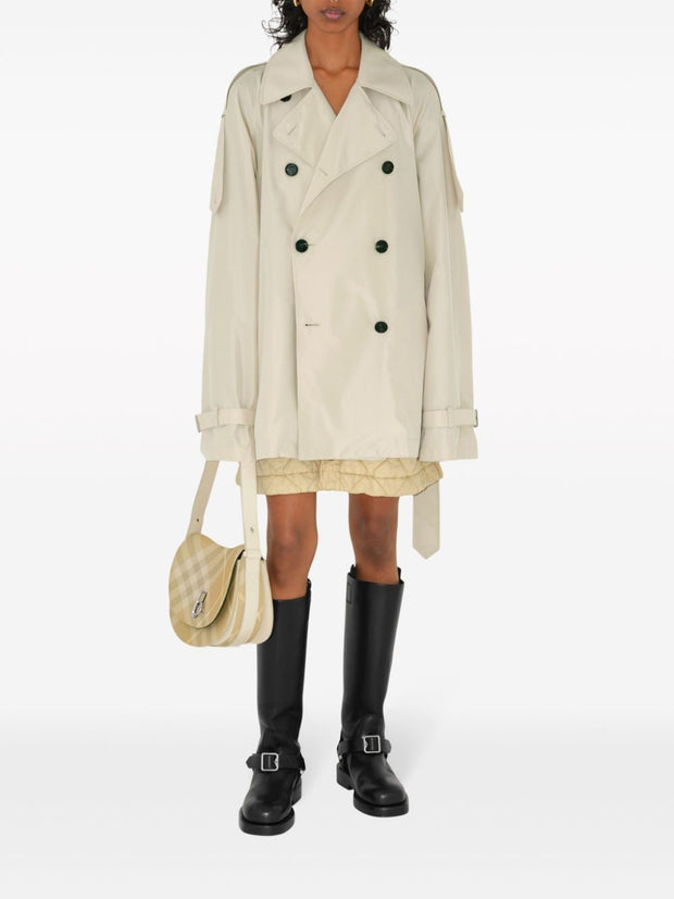 Burberry Short Silk Trench Coat