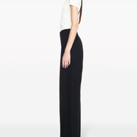 Off White Straight Leg Trousers - Black
