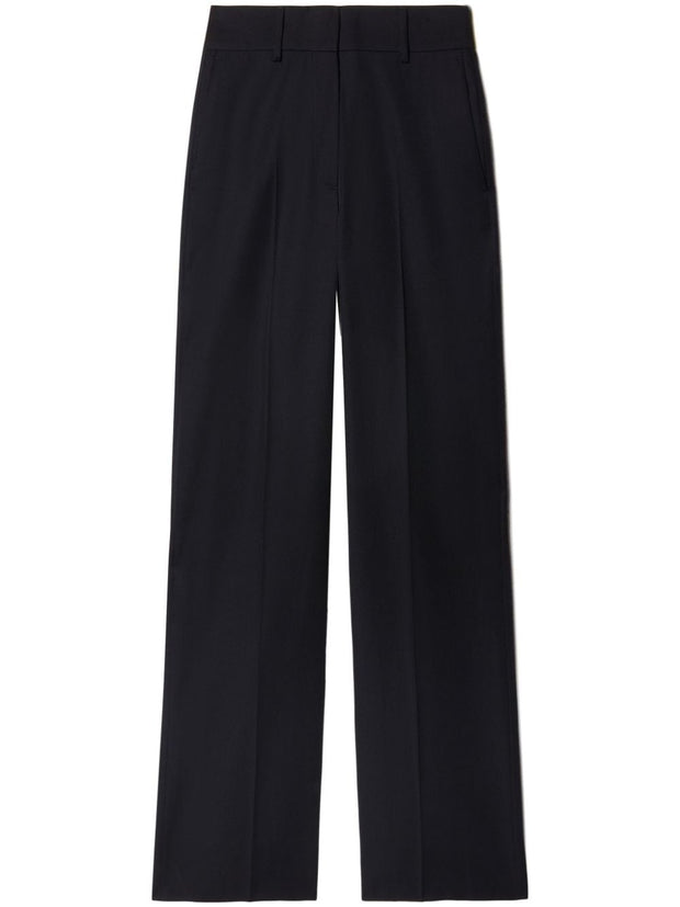 Off White Straight Leg Trousers - Black