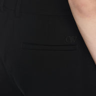 Off White Straight Leg Trousers - Black