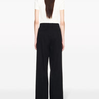 Off White Straight Leg Trousers - Black