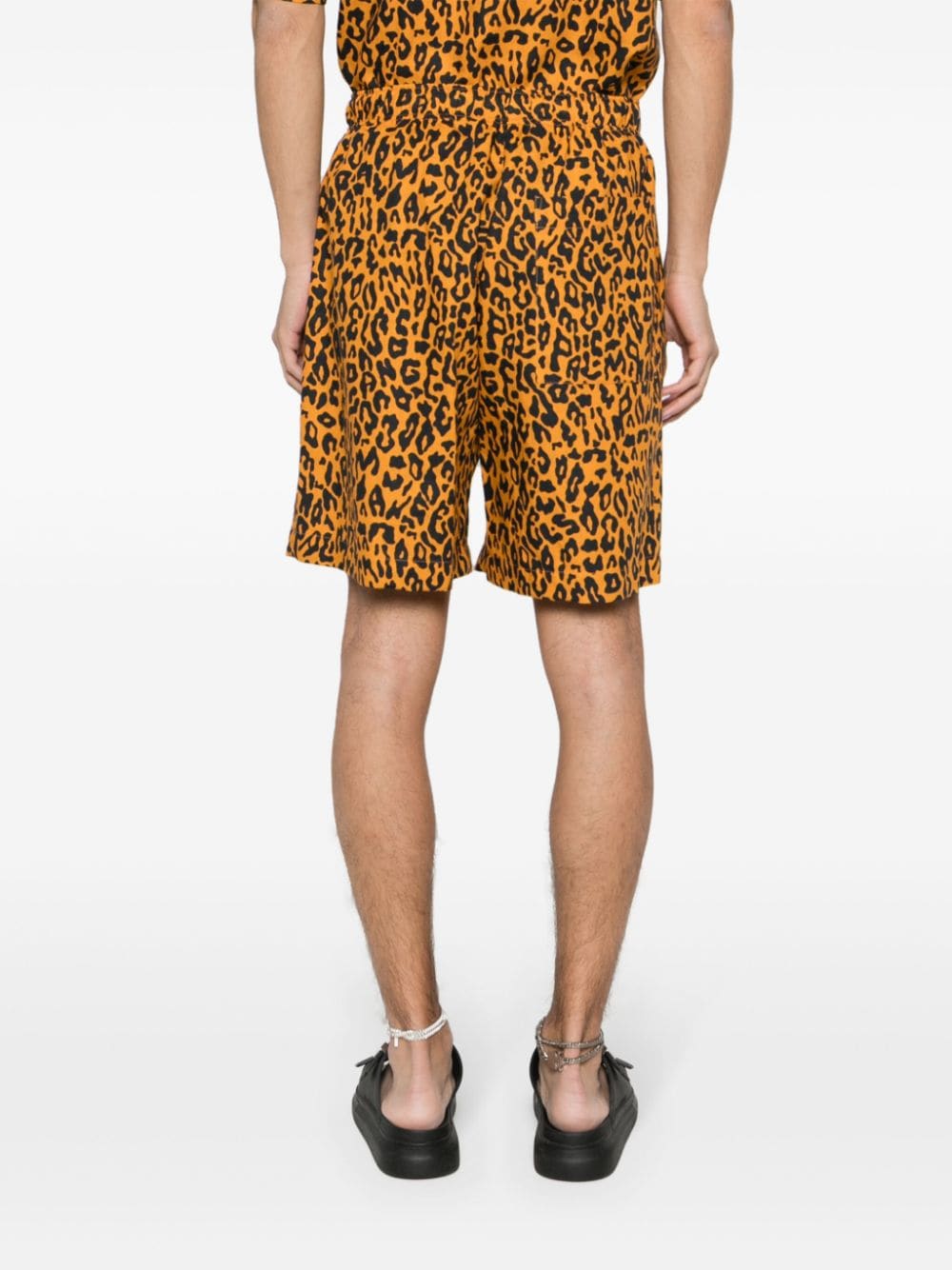 Palm Angels Leopard Print Shorts Orange