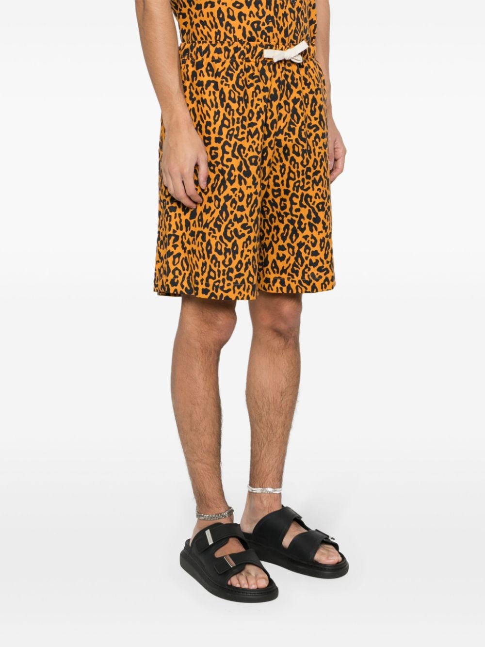 Palm Angels Leopard Print Shorts Orange