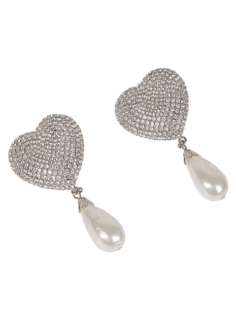 Alessandra Rich Clip-on Heart Earrings