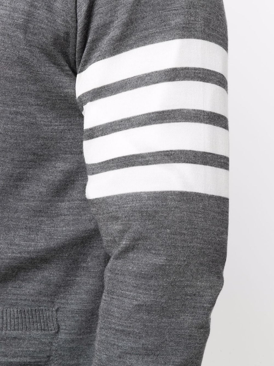 Thom Browne 4-bar Merino Cardigan In Grey