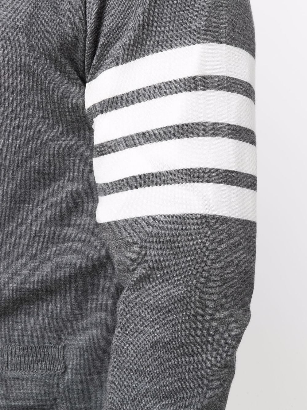 Thom Browne 4-bar Merino Cardigan In Grey