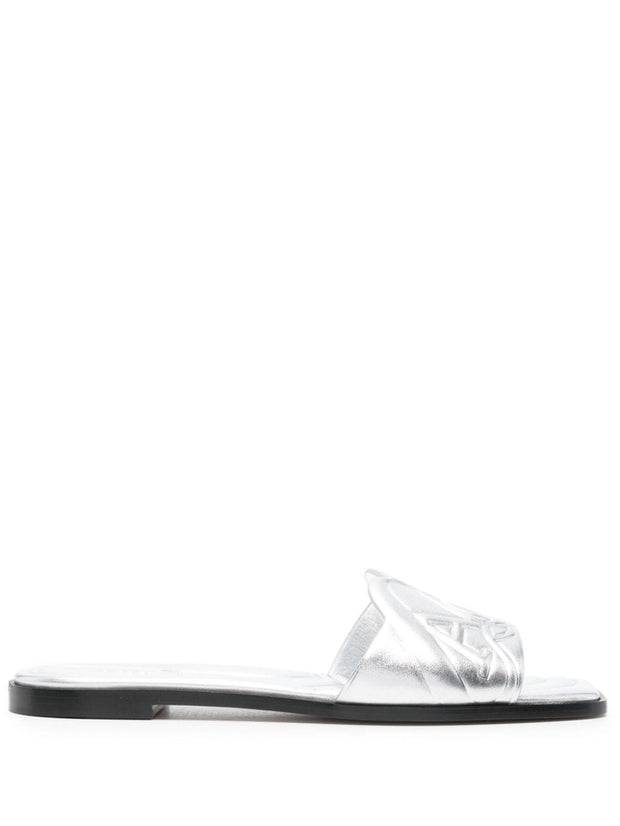 Alexander McQueen Seal Logo Slide Sandals