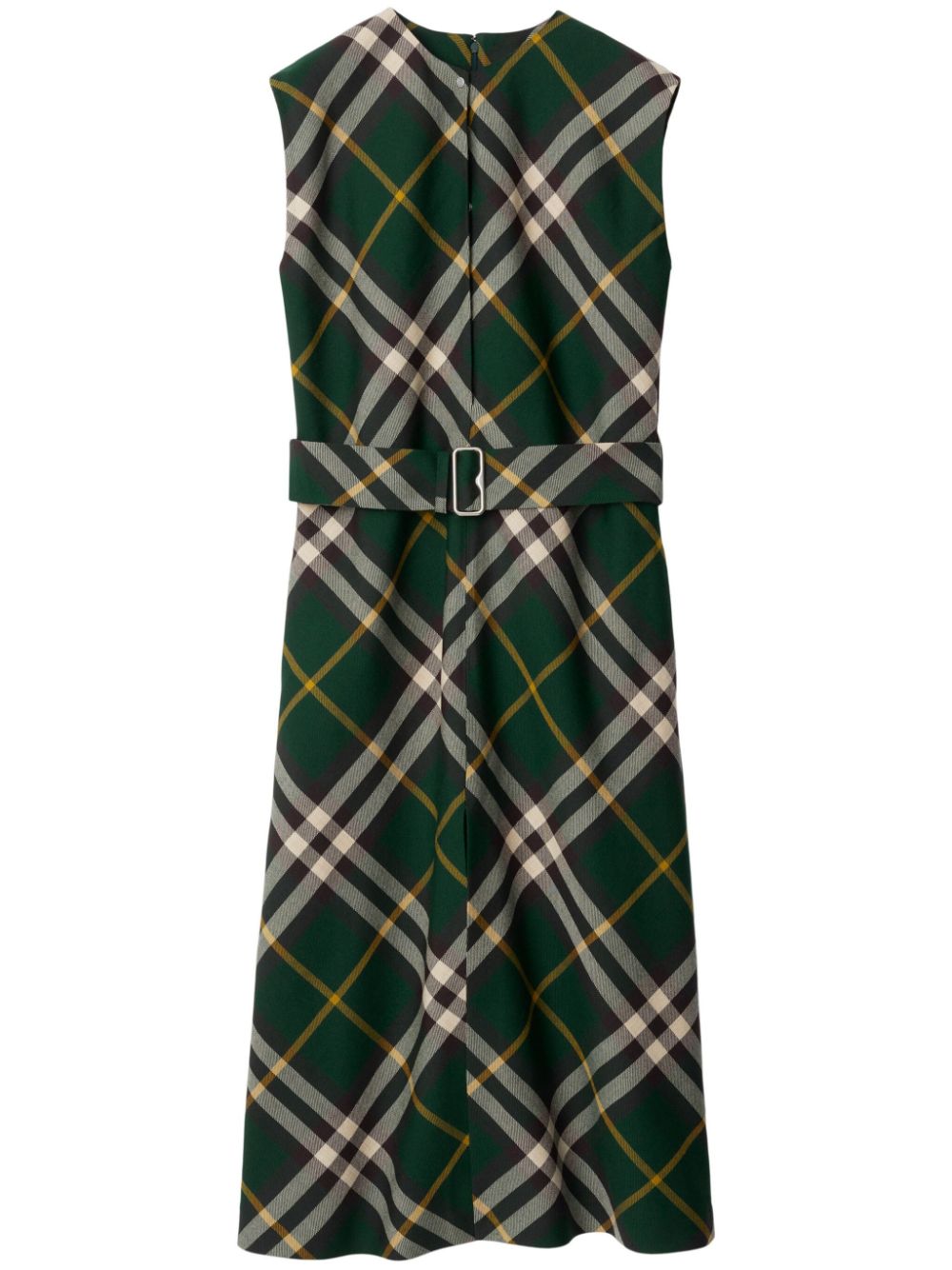 Burberry Check Midi Dress In Green