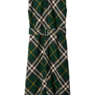 Burberry Check Midi Dress In Green