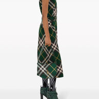 Burberry Check Midi Dress In Green