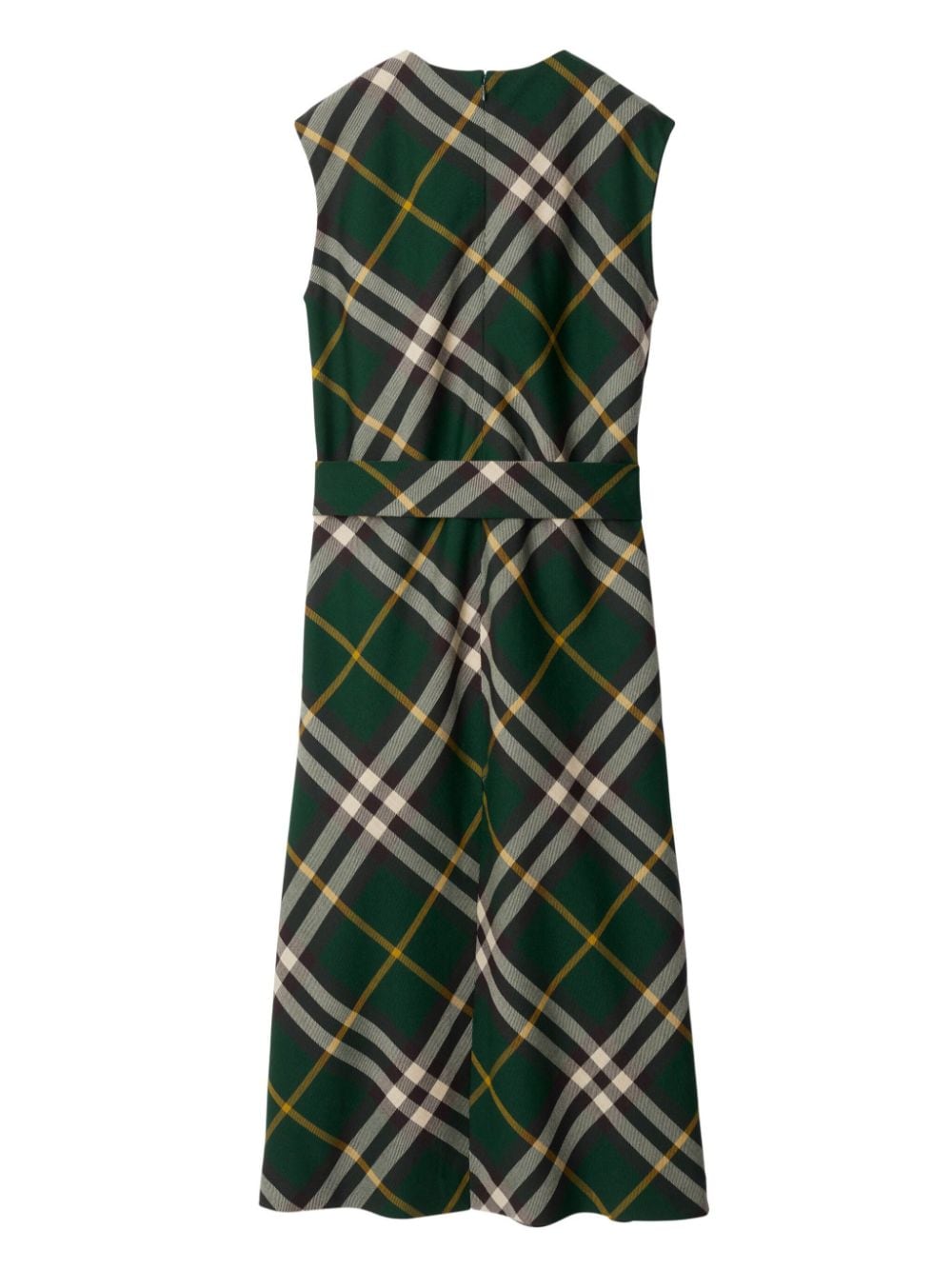 Burberry Check Midi Dress In Green