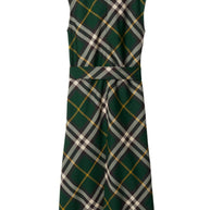 Burberry Check Midi Dress In Green