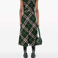 Burberry Check Midi Dress In Green