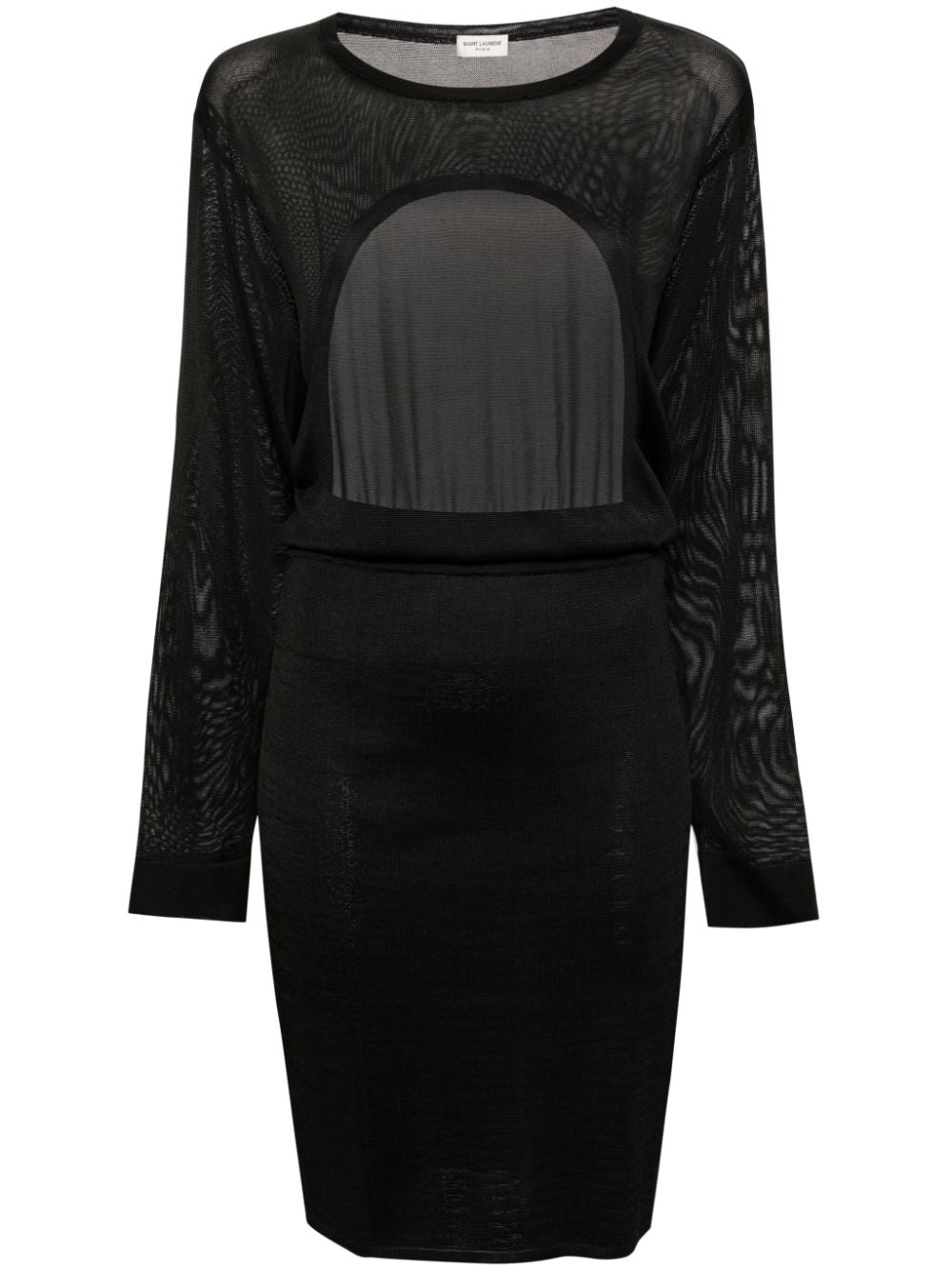 Saint Laurent Open Back Midi Dress Black