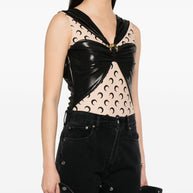 MARINE SERRE Crescent Moon Draped Bodysuit