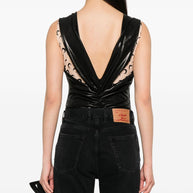 MARINE SERRE Crescent Moon Draped Bodysuit