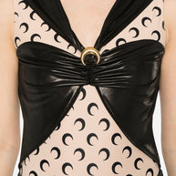 MARINE SERRE Crescent Moon Draped Bodysuit