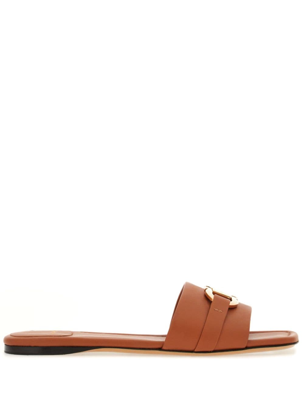 Ferragamo Slide Sandals In Brown
