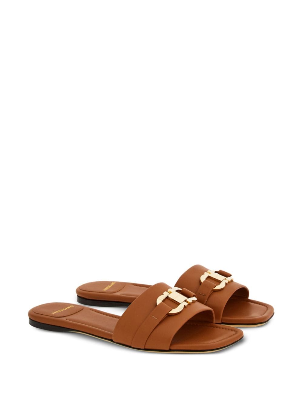 Ferragamo Slide Sandals In Brown