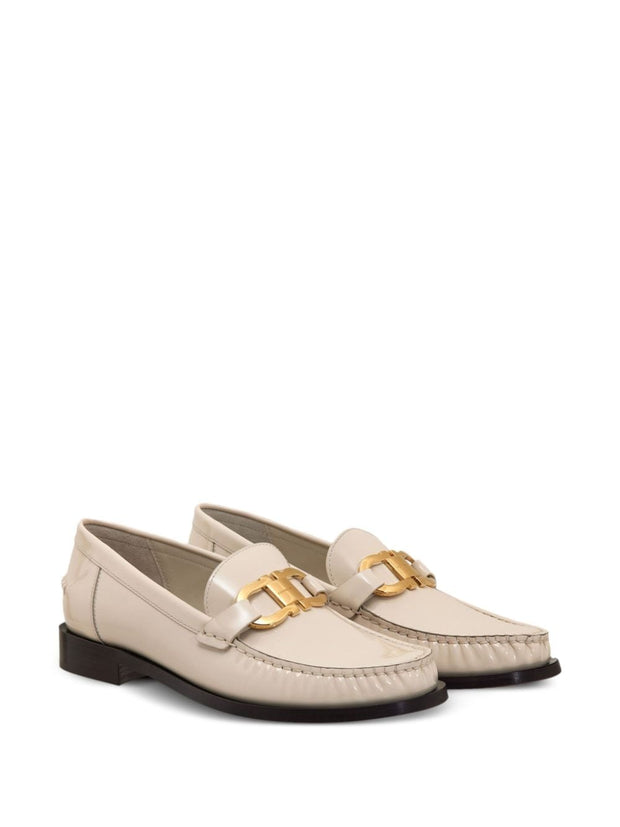 Ferragamo Gancini Patent Leather Loafers