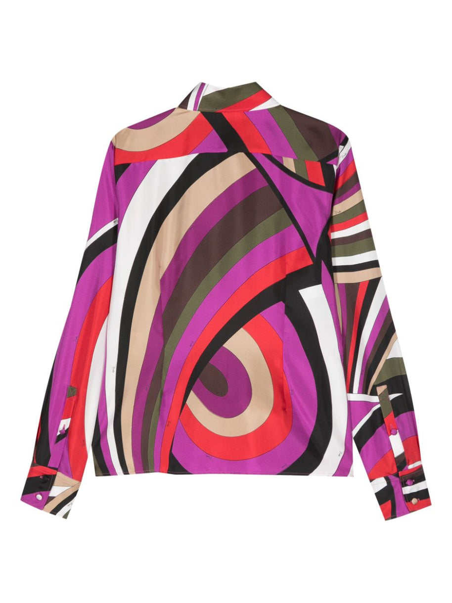 Pucci Printed Silk Shirt Fuchsia