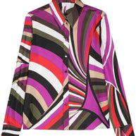 Pucci Printed Silk Shirt Fuchsia
