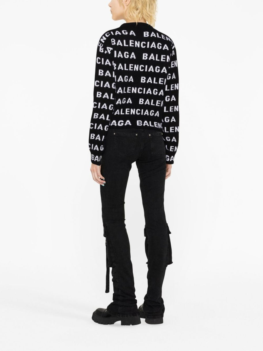 Balenciaga Logo Sweaters In Black