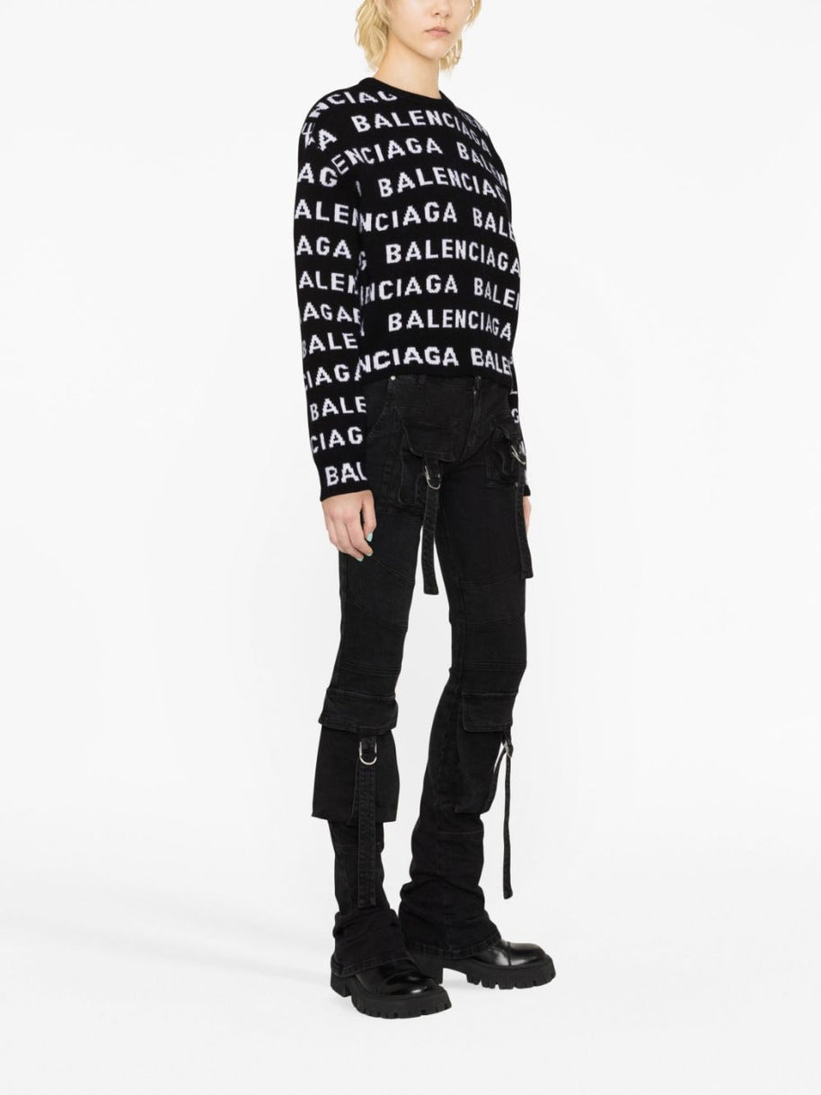 Balenciaga Logo Sweaters In Black