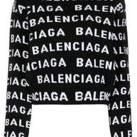 Balenciaga Logo Sweaters In Black